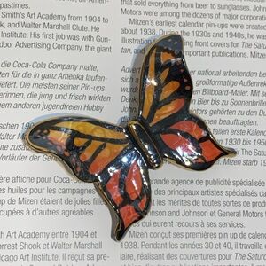 Butterfly monarch brooch